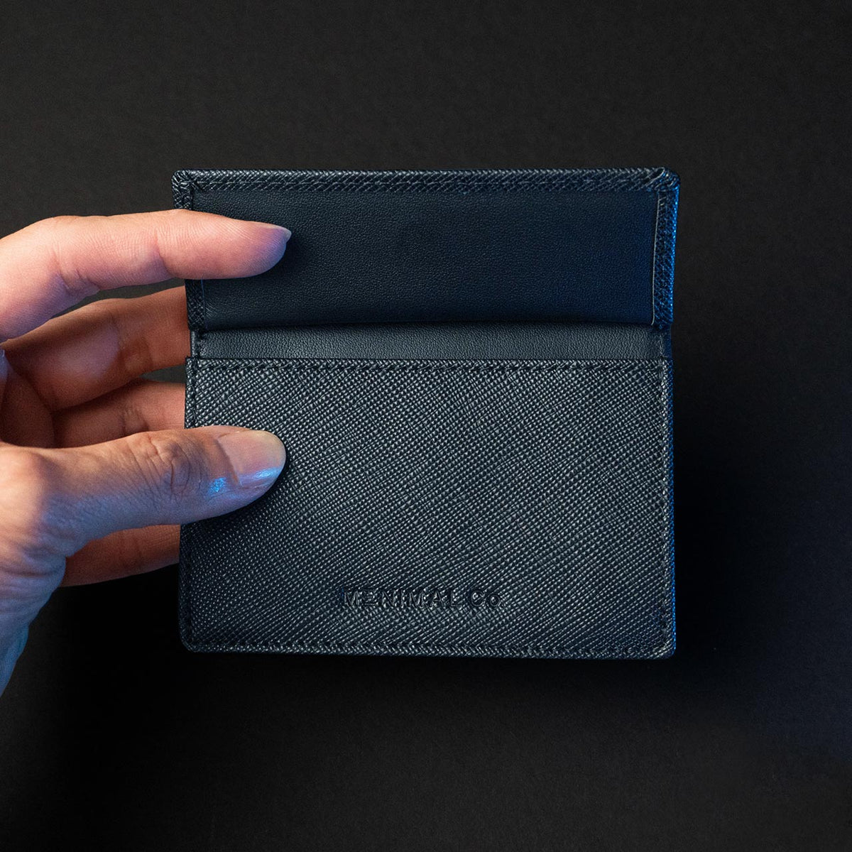 Aegean blue card sleeve wallet with coin pouch