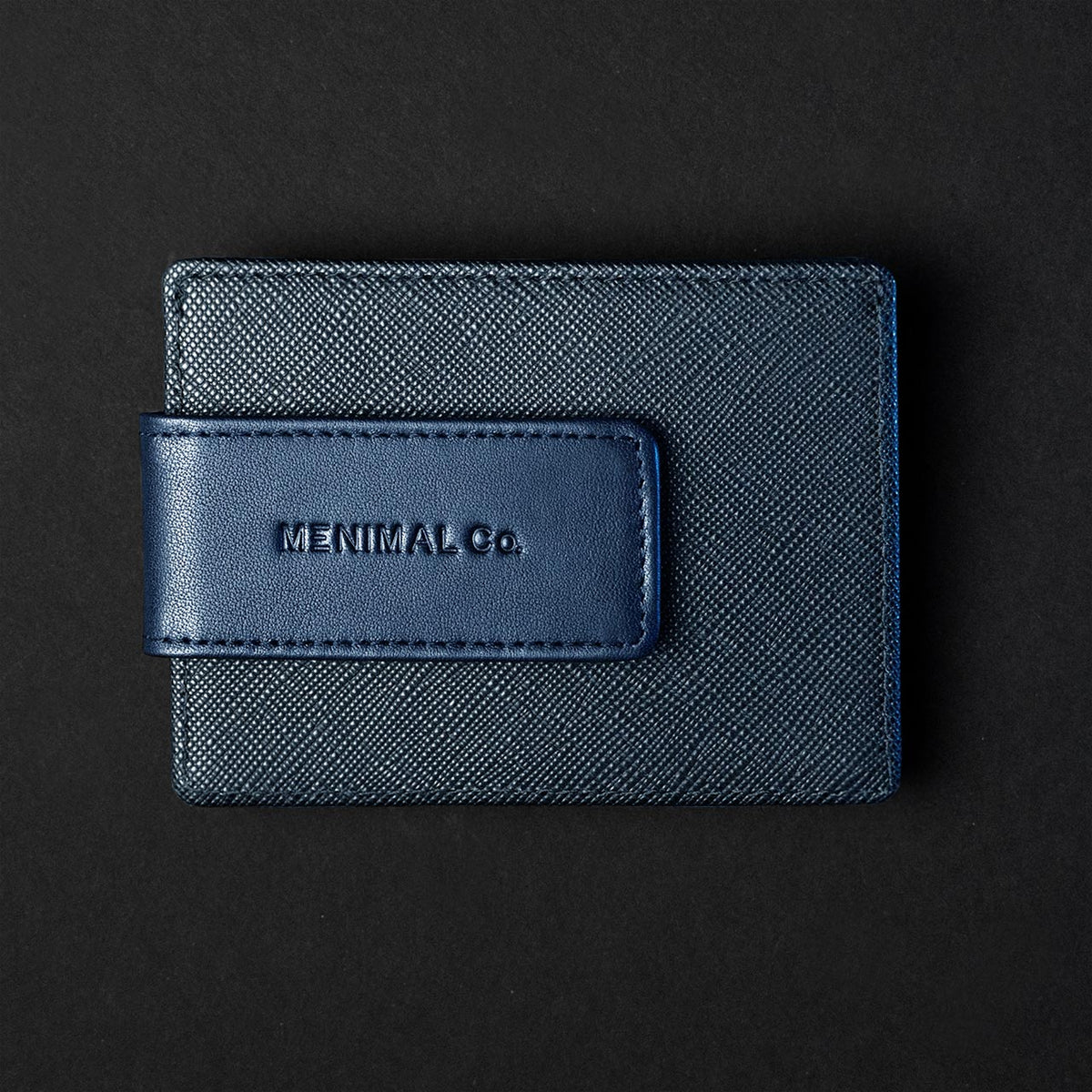 blue card sleeve wallet with magnetic clip