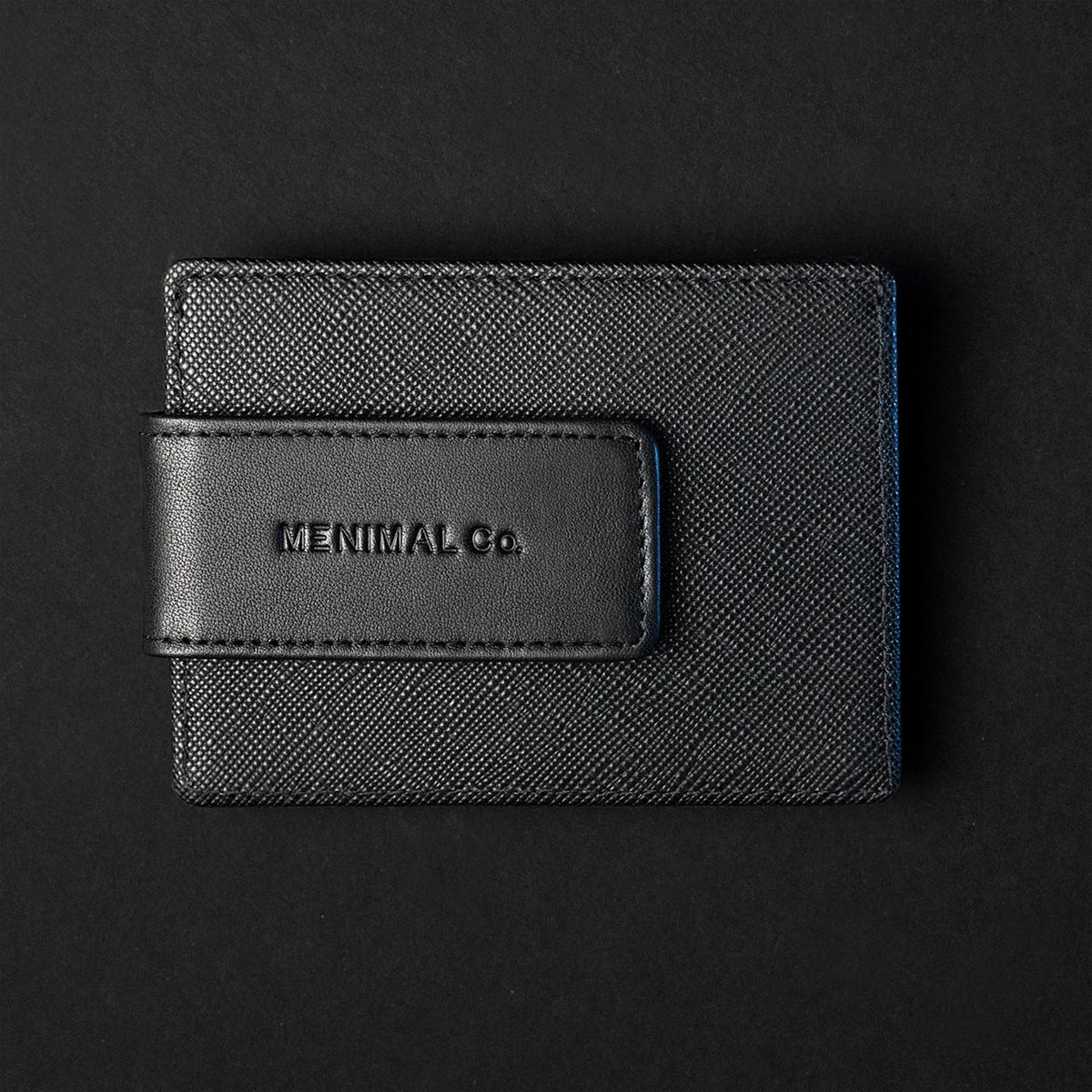 black card sleeve wallet with magnetic clip
